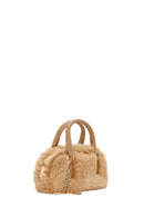 Women's Beige Long Strap Accessory Detailed Plush Mini Handbag | Derimod