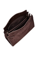 Women's Brown Long Strap Suede Leather Classic Shoulder Bag | Derimod
