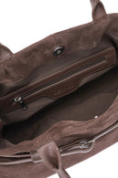 Women's Brown Long Strap Suede Leather Classic Handbag | Derimod