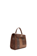 Women's Tan Long Strap Crocodile Handbag | Derimod