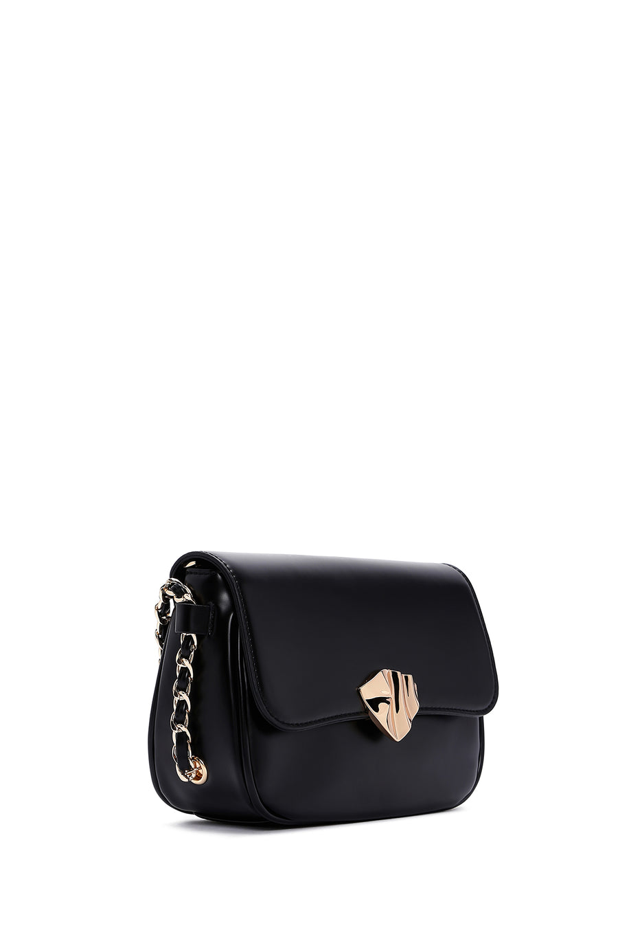 Women's Black Chain Strap Mini Crossbody Bag