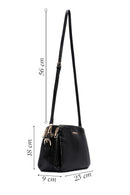 Women's Black Long Strap Printed Crossbody Bag | Derimod