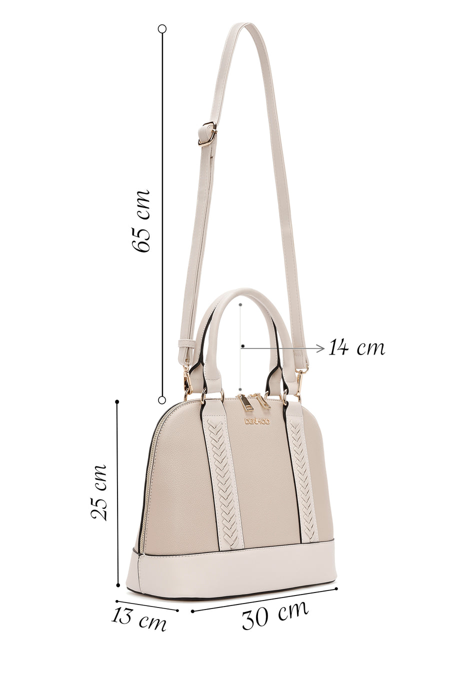 Women's Cream Long Strap Shoulder Bag