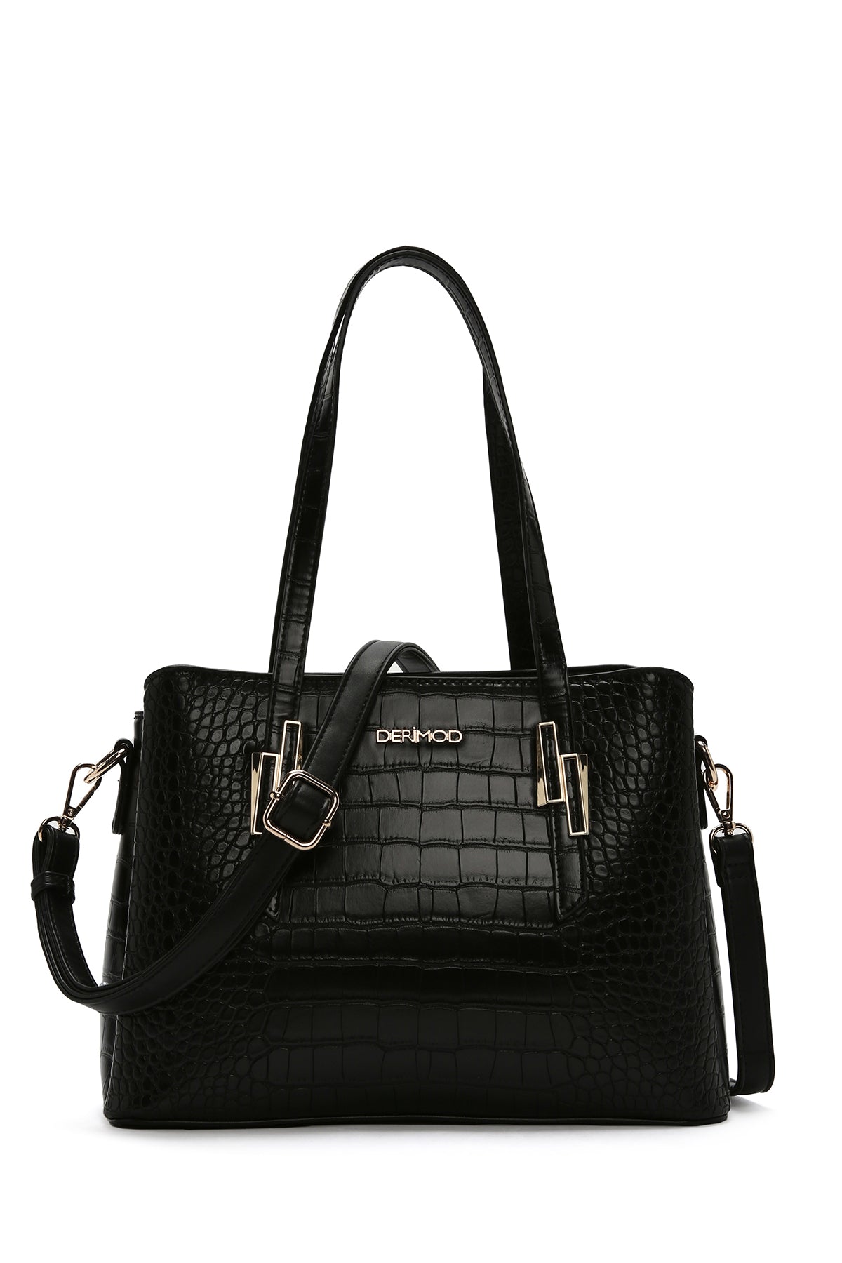 Women's Black Long Strap Crocodile Shoulder Bag 24WBD2824E3 | Derimod
