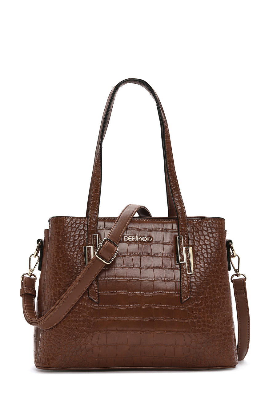 Women's Brown Long Strap Crocodile Shoulder Bag 24WBD2824E3 | Derimod