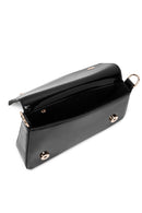 Women's Black Long Chain Strap Patent Leather Mini Shoulder Bag | Derimod