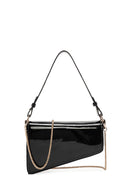 Women's Black Long Chain Strap Patent Leather Mini Shoulder Bag | Derimod