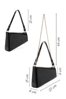 Women's Black Long Chain Strap Patent Leather Mini Shoulder Bag | Derimod
