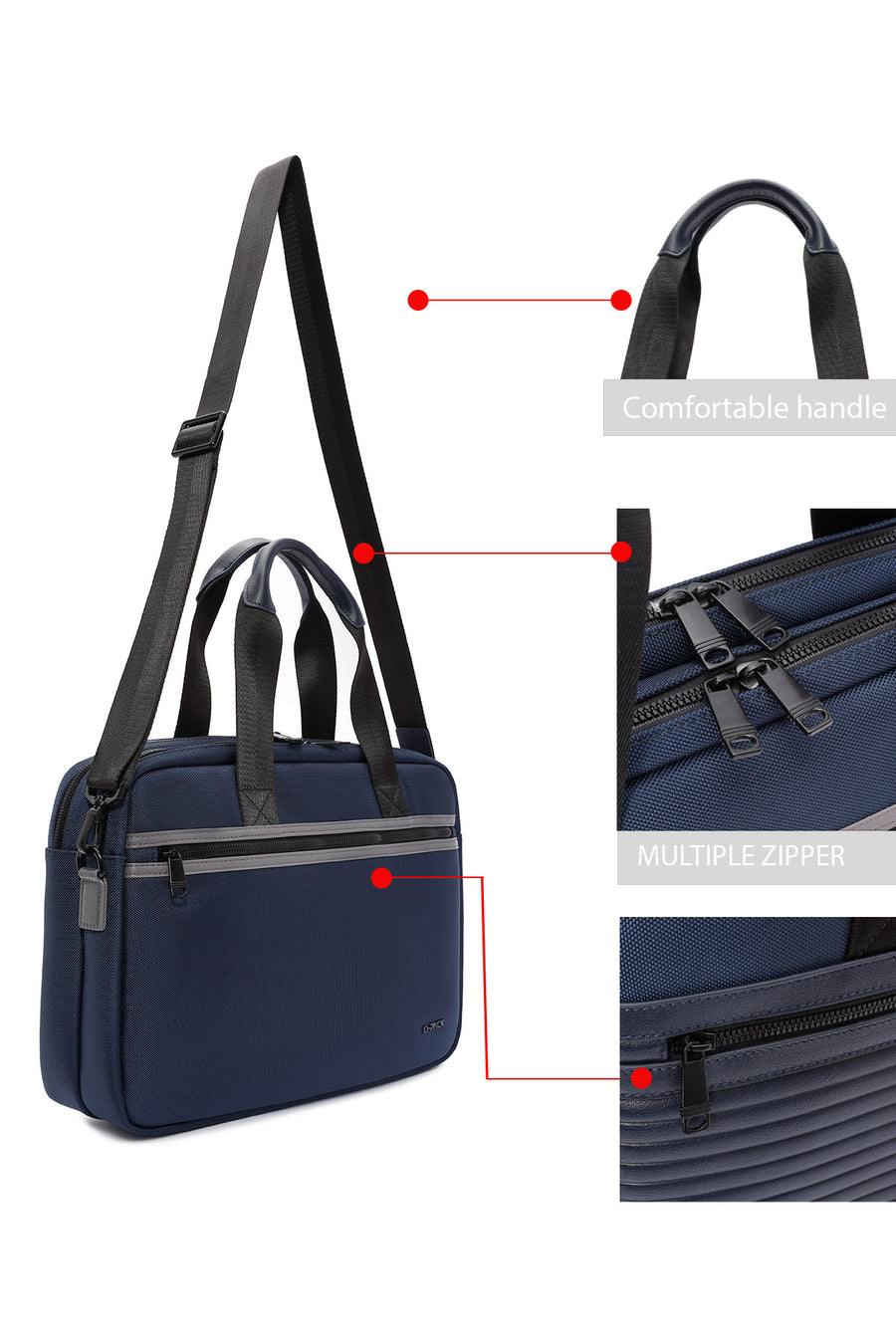 D-Pack Erkek Lacivert Uzun Askılı Kumaş Evrak Çantası