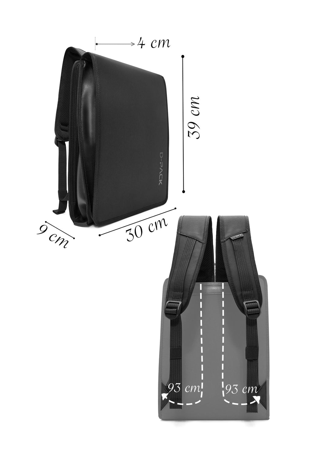 D-Pack Unisex Siyah Kumaş Sırt Çantası
