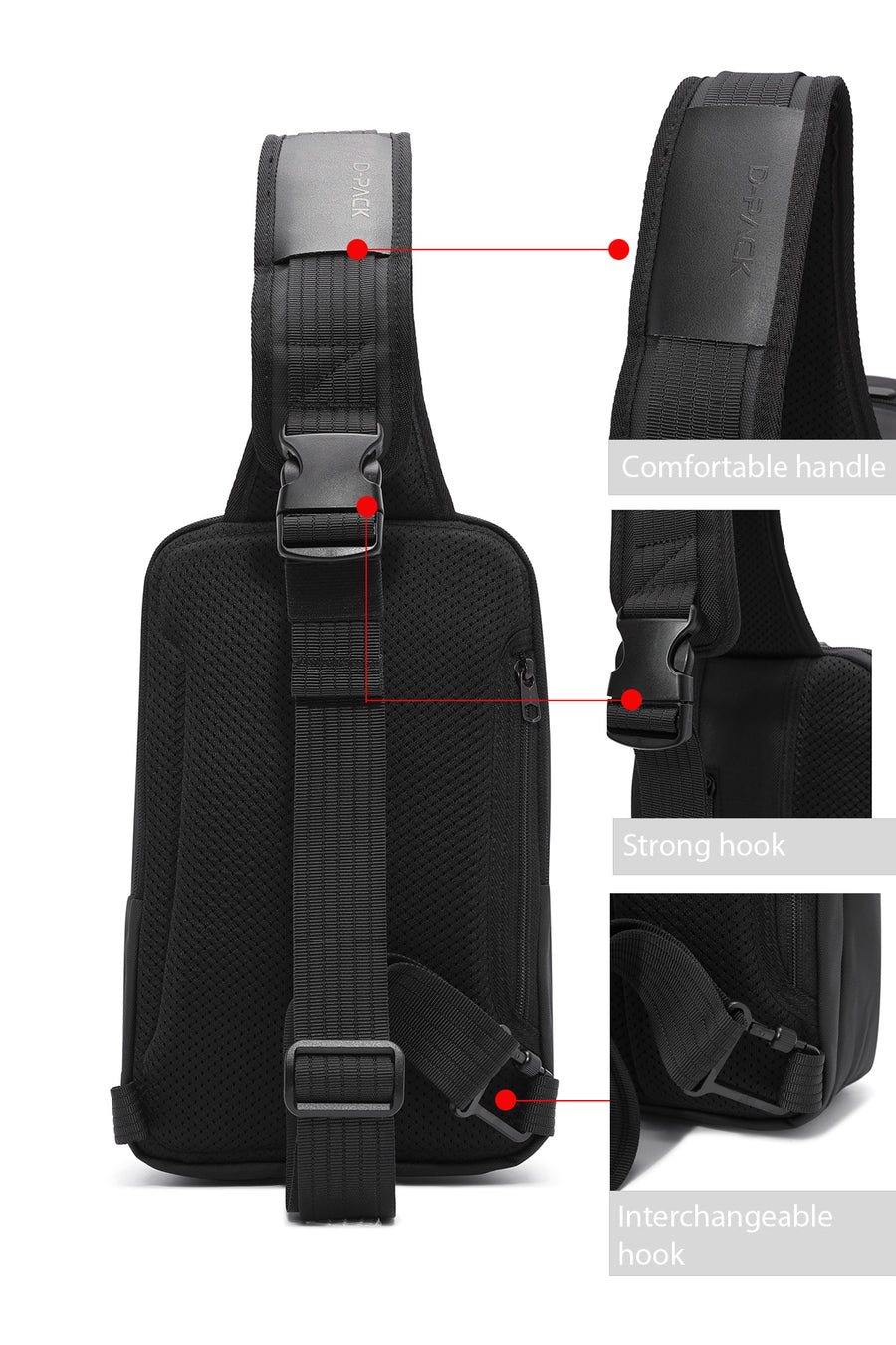 D-Pack Erkek Siyah Teknolojik Sırt Çantası