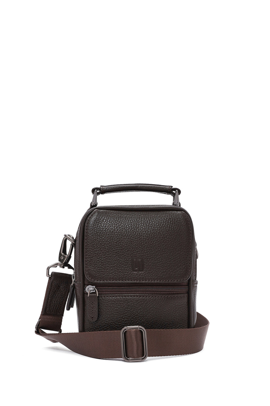 Men's Brown Leather Handbag 24WBD3404FT | Derimod