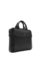 Men's Black Long Strap Leather Briefcase | Derimod