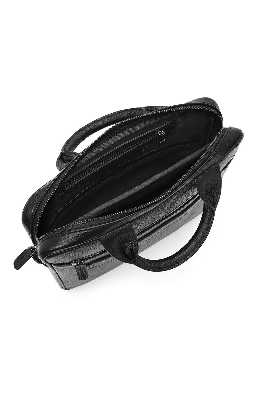 Men's Black Long Strap Leather Briefcase