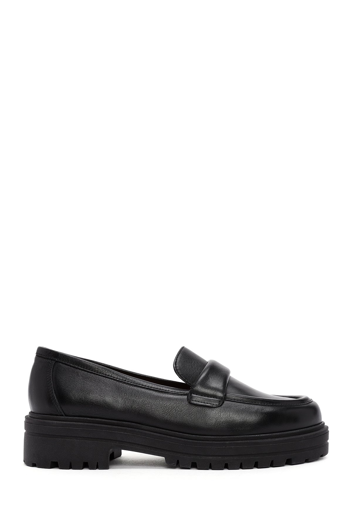 Derimod Gritti Women's Black Leather Masculine Loafer 24WFD110418 | Derimod