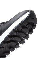 Women's Black Lace-Up Quilted Patterned Leather Sneakers | Derimod