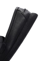 Women's Black Tassel Leather Comfort Loafer | Derimod