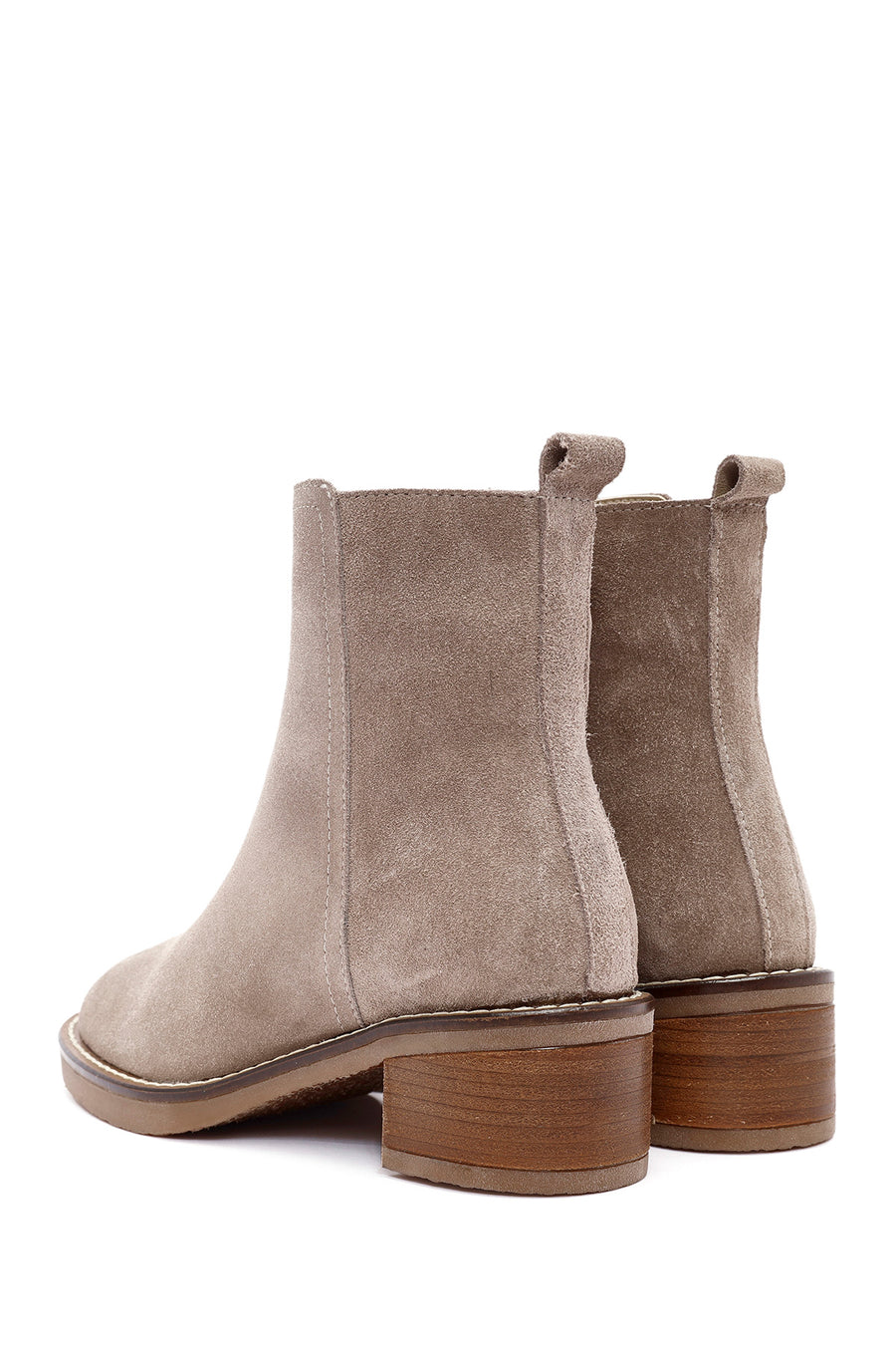 Women's Mink Zippered Thick Heel Suede Leather Boots