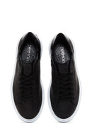 Women's Black Lace-Up Chunky Sole Leather Sneakers | Derimod