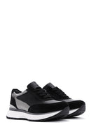 Women's Black Lace-Up Leather Sneaker | Derimod