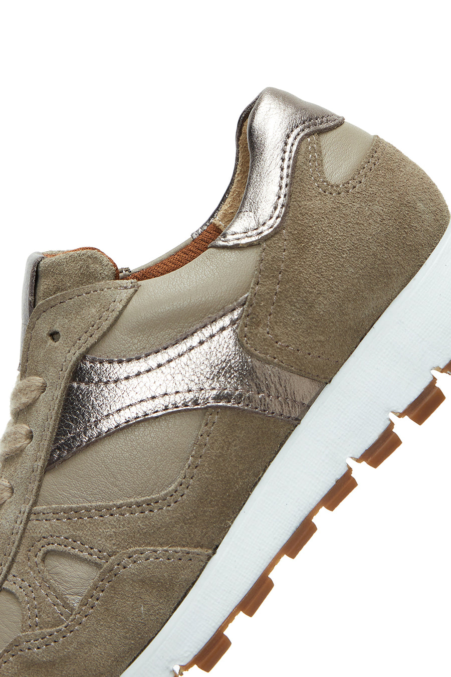 Women's Mink Lace-Up Leather Sneakers