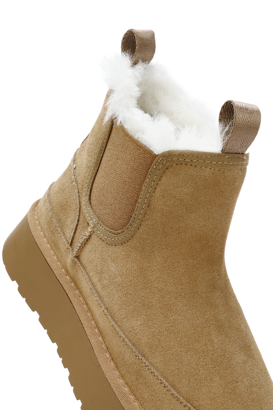 Women's Brown Thick Soled Fur Suede Leather Boots