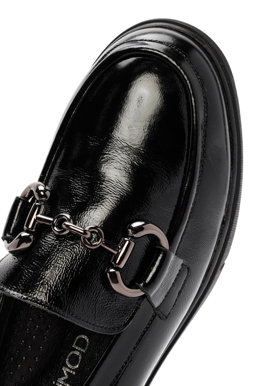 Kadın Siyah Toka Detaylı Rugan Deri Comfort Loafer