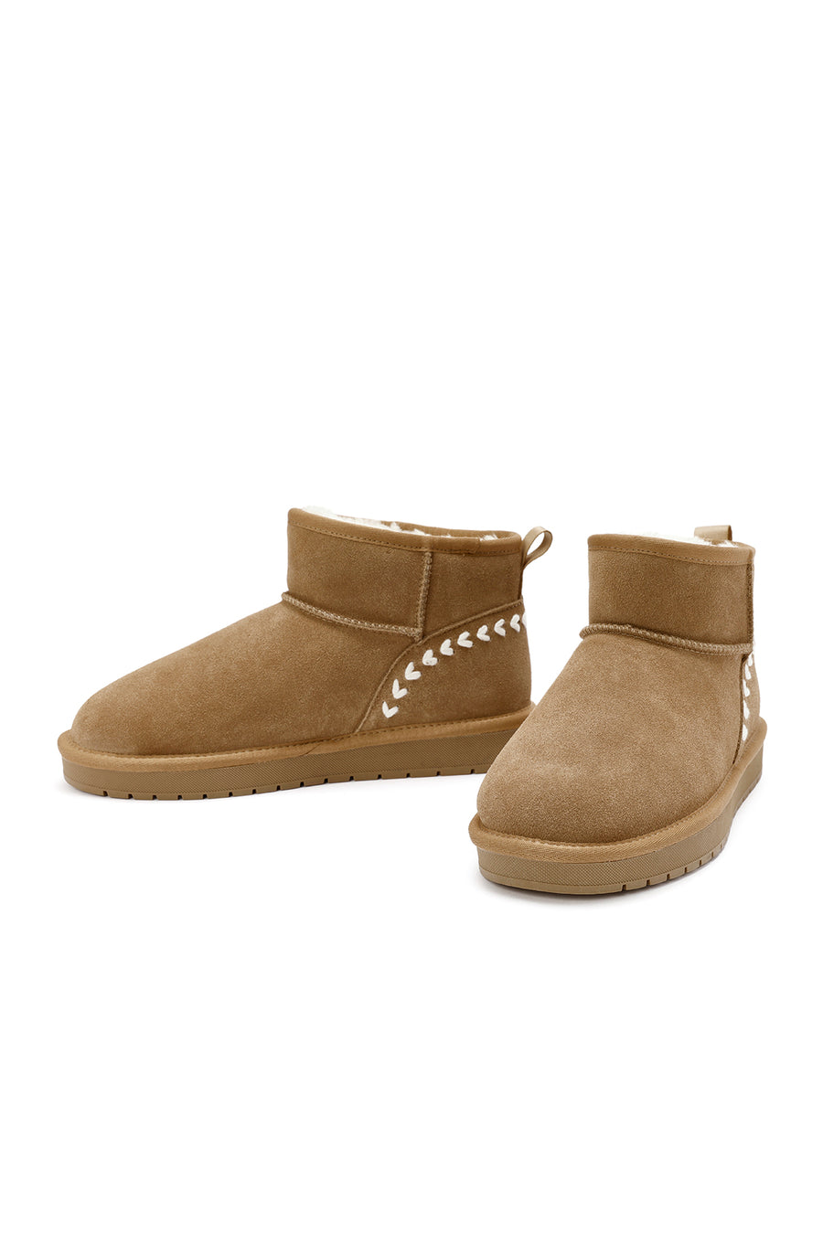 Women's Camel Fur Detailed Suede Leather Boots