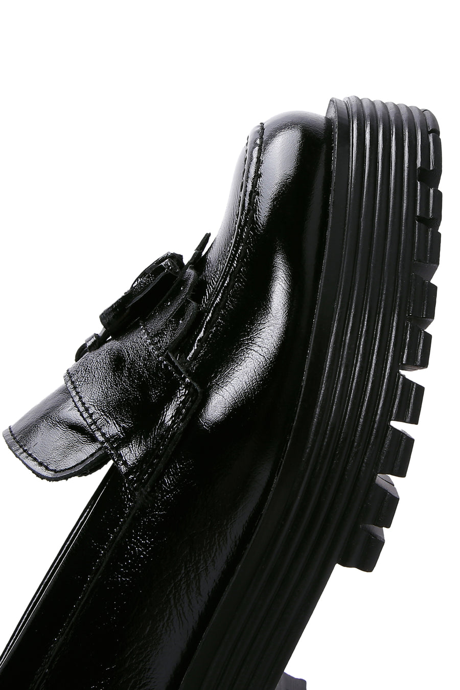 Women's Black Tassel Detailed Leather Masculine Loafer