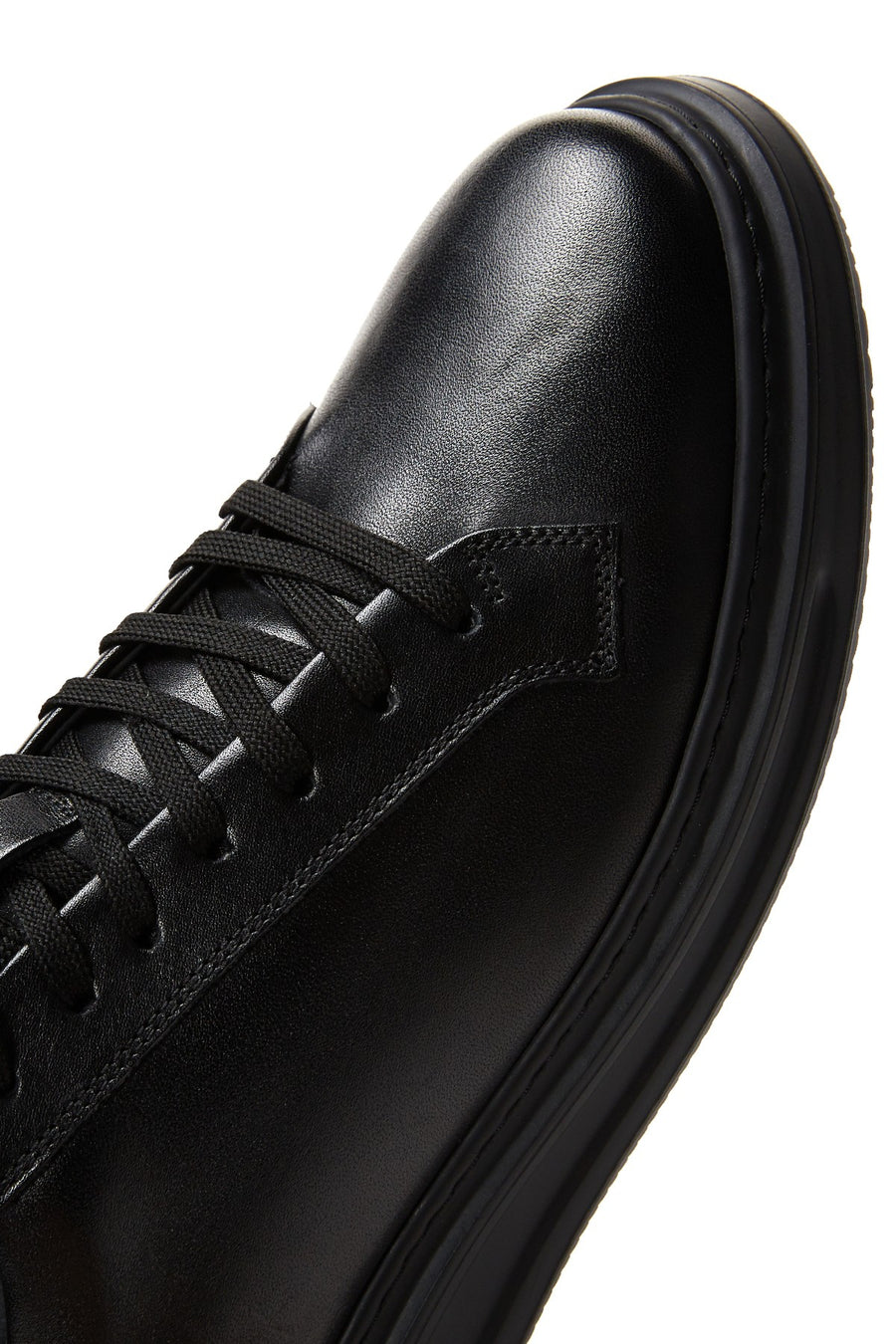 Men's Black Lace-up Leather Sneaker