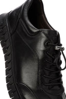 Men's Black Lace-Up Leather Casual Sneaker | Derimod