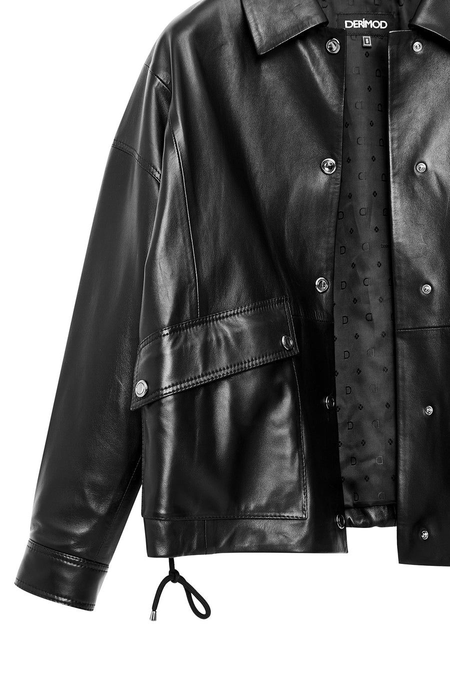 Susan Women's Black Oversize Leather Jacket
