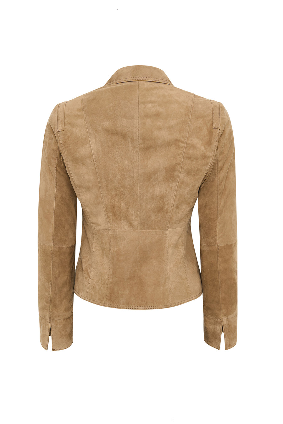Lara Women's Camel Short Suede Leather Jacket