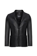 Dominic Men's Black Blazer Leather Jacket | Derimod