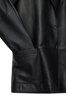 Dominic Men's Black Blazer Leather Jacket | Derimod
