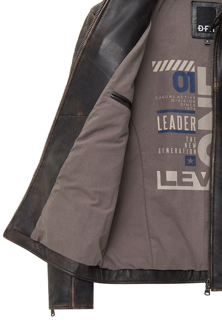 Morant Men's Brown Vintage Slim-Fit Leather Jacket