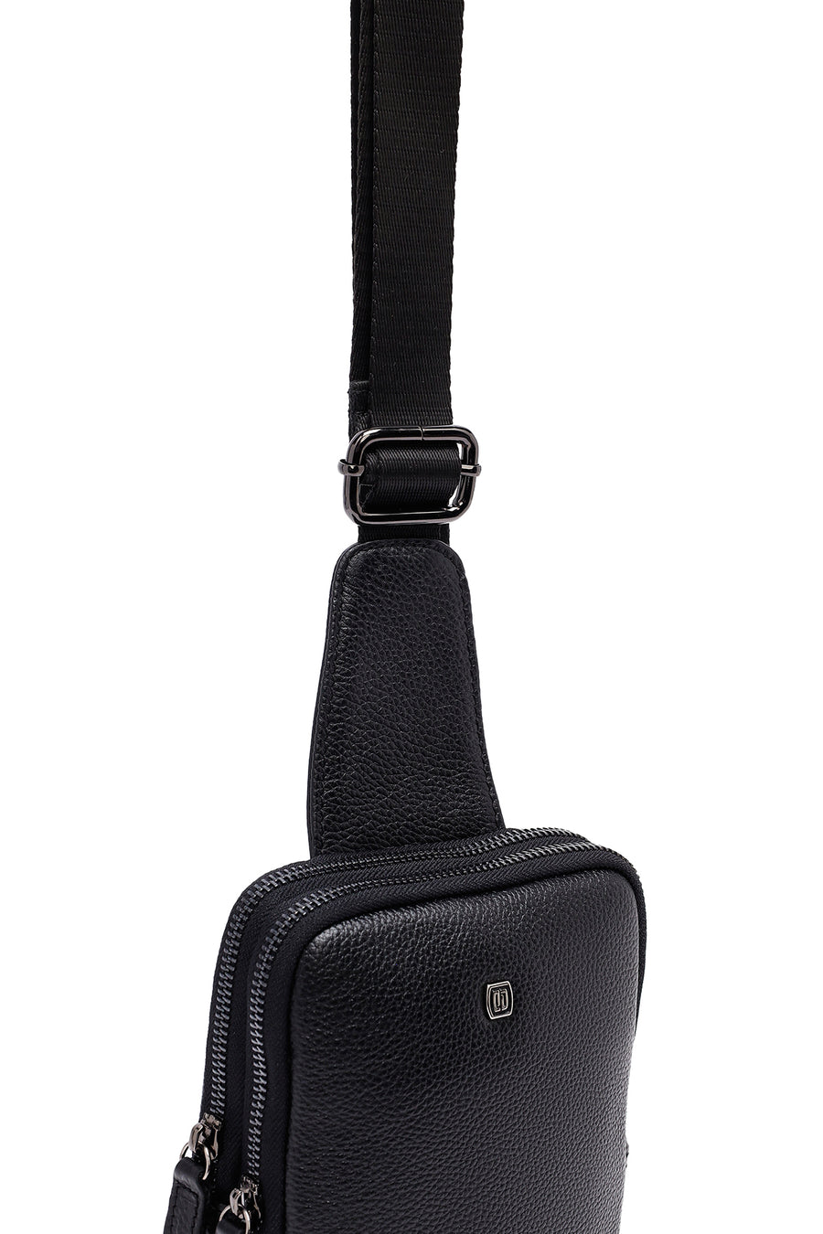 
Men's Black Mini Leather Crossbody Bag
