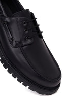 Male Black Lace-Up Thick-Soled Leather Casual Shoes | Derimod