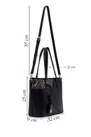 Woman Black Long-Strap Printed Classic Shoulder Bag | Derimod