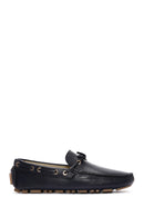 Men's Navy Blue Leather Comfort Loafer | Derimod
