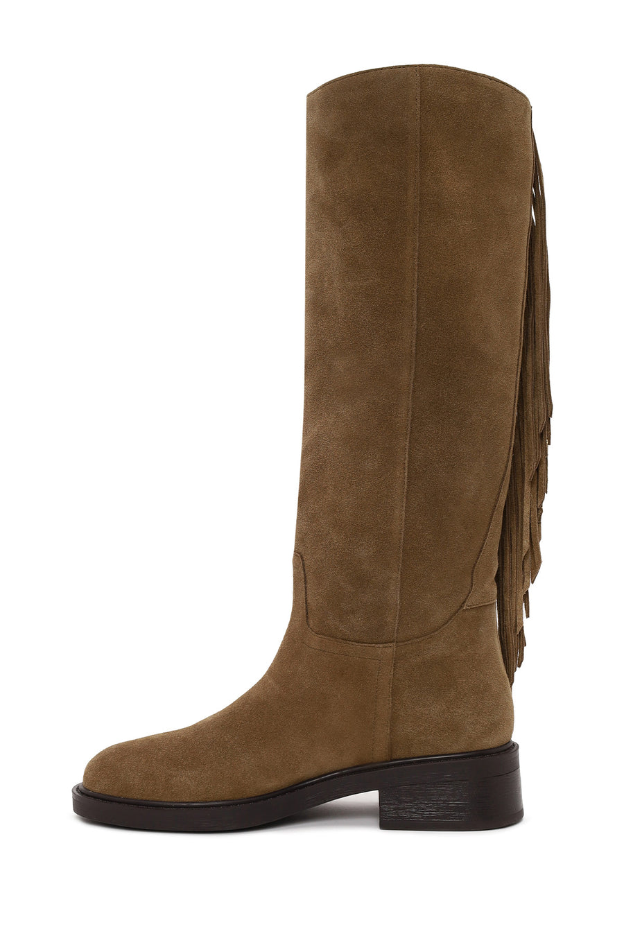 Woman Tan Tassel Suede Boot