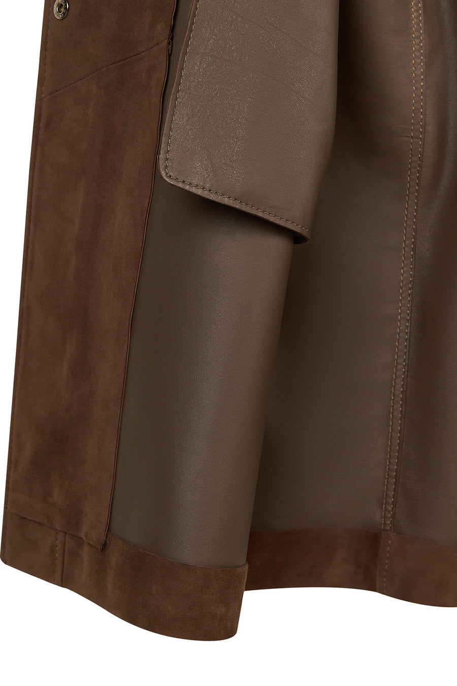 Madrid Woman Brown Long Suede Trench Coat