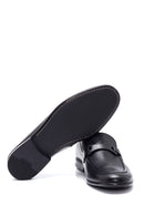Men's Black Leather Perforated Loafer | Derimod