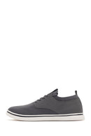 Men's Grey Lace-Up Fabric Sneakers | Derimod