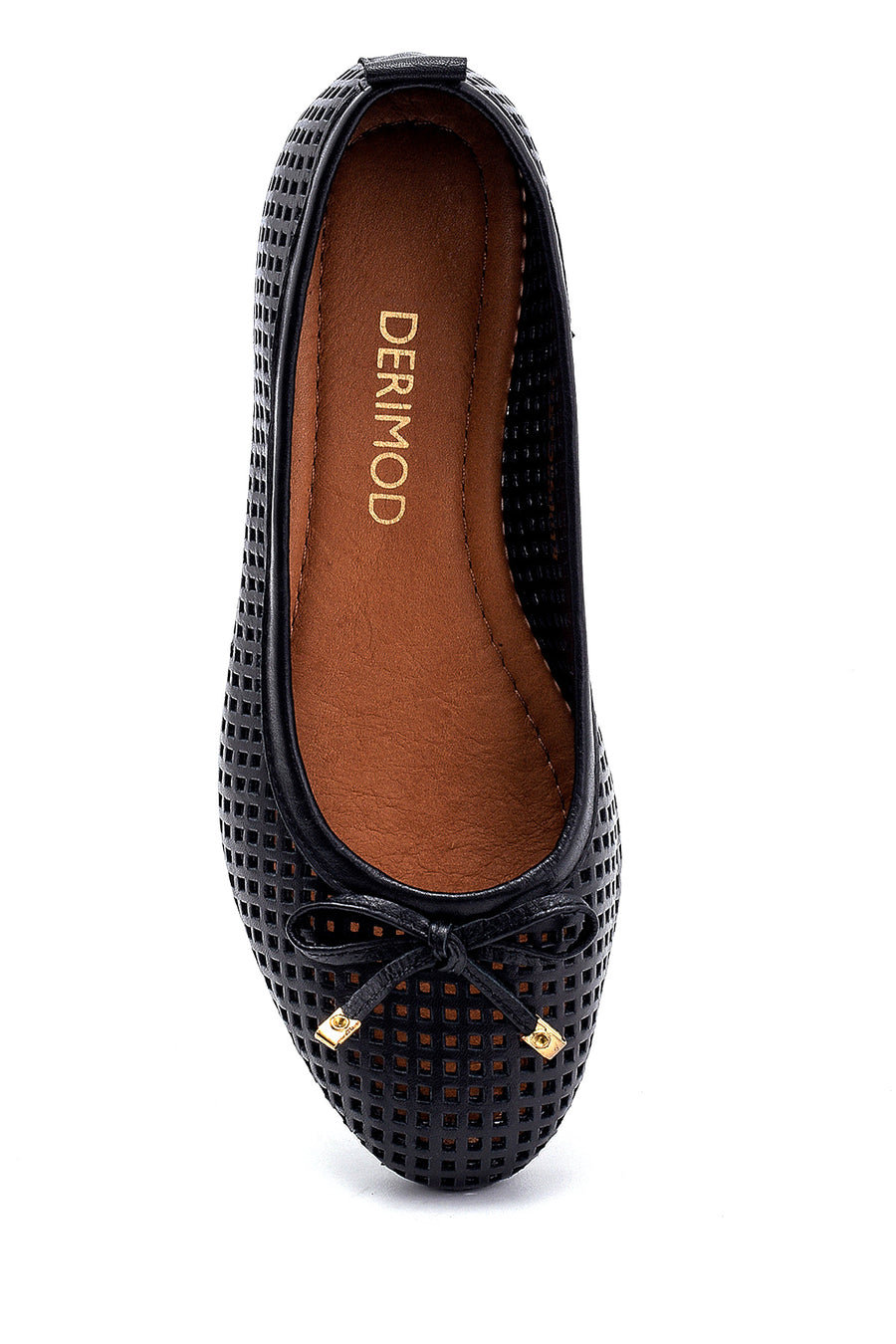 Women's Leather Bow Detailed Ballerinas