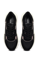 Women's Black Lace-Up Thick-Soled Leather Sneaker | Derimod