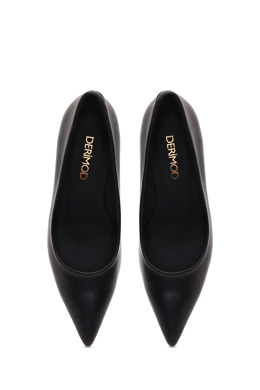Woman Black Thin-Heeled Leather Stiletto