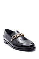Kadın Deri Rugan Zincir Detaylı Loafer | Derimod
