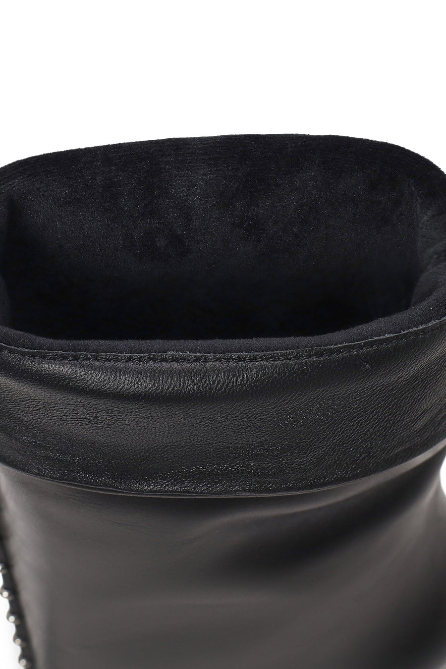 Woman Black High Thin Heeled Leather Boots