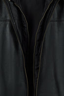 Romeo Male Black Hooded Leather Coats | Derimod